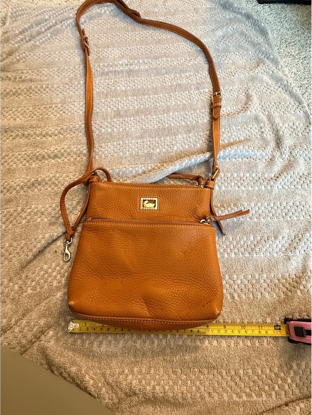 Dooney & Bourke Pebbled Leather Crossbody Bag in Tan